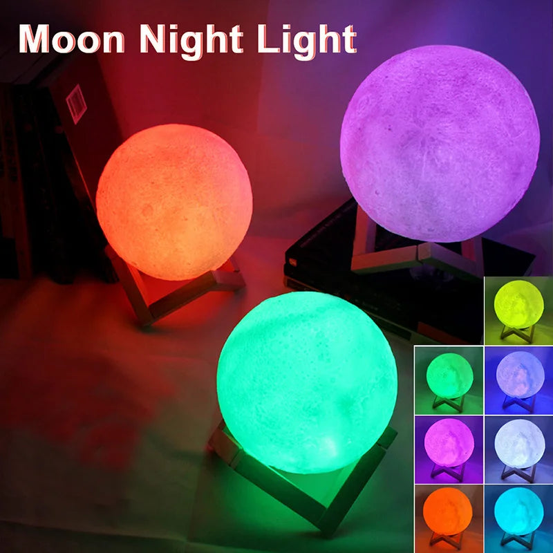 Galactic Moon – LED Mond‑ und Galaxie‑Nachtlicht für Kinderzimmer,Schlafzimmerdekoration Innenbeleuchtung