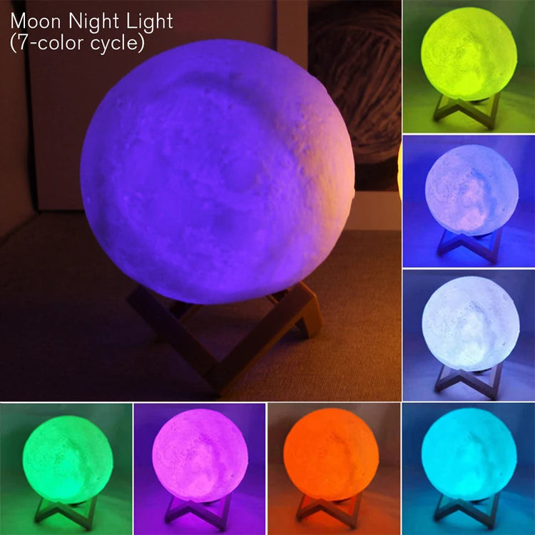 Galactic Moon – LED Mond‑ und Galaxie‑Nachtlicht für Kinderzimmer,Schlafzimmerdekoration Innenbeleuchtung