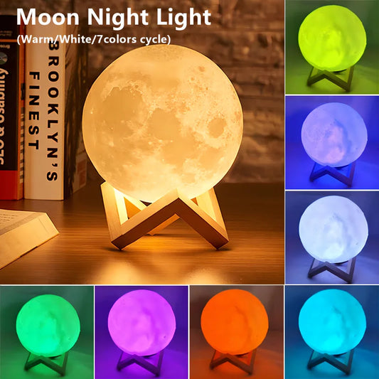 Galactic Moon – LED Mond‑ und Galaxie‑Nachtlicht für Kinderzimmer,Schlafzimmerdekoration Innenbeleuchtung